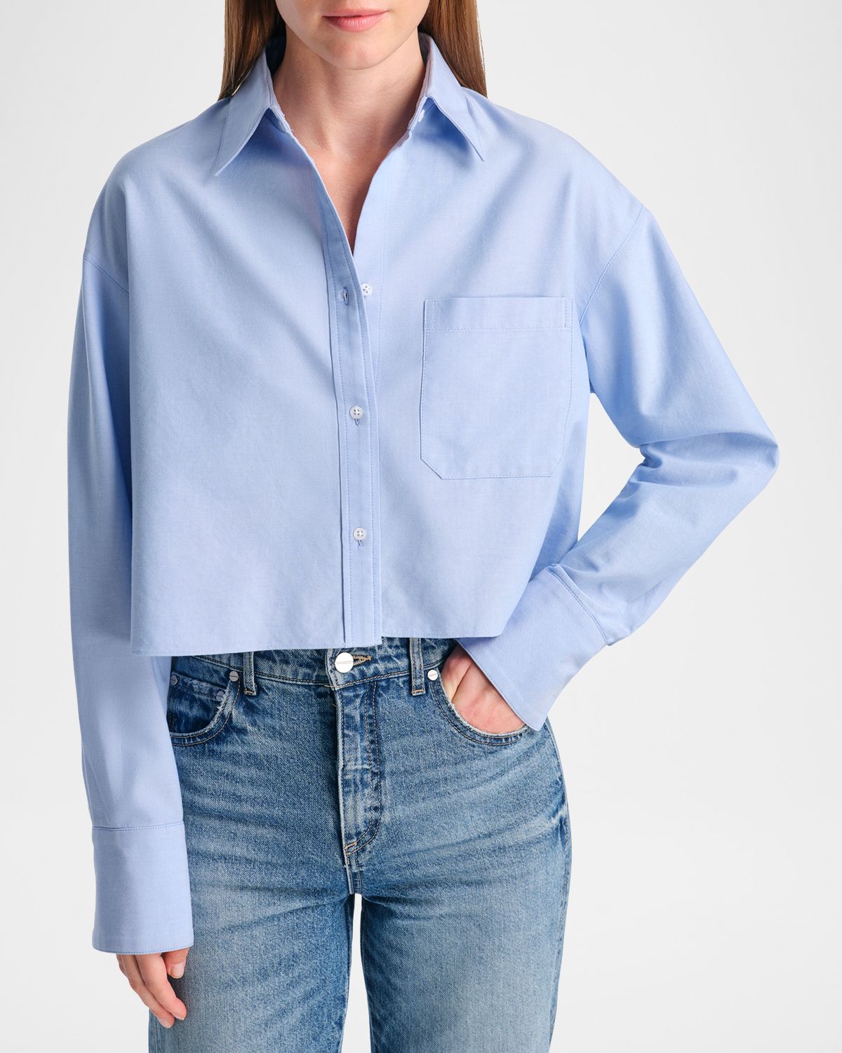 TWP Little Big Joe Cropped Button-Front Shirt
