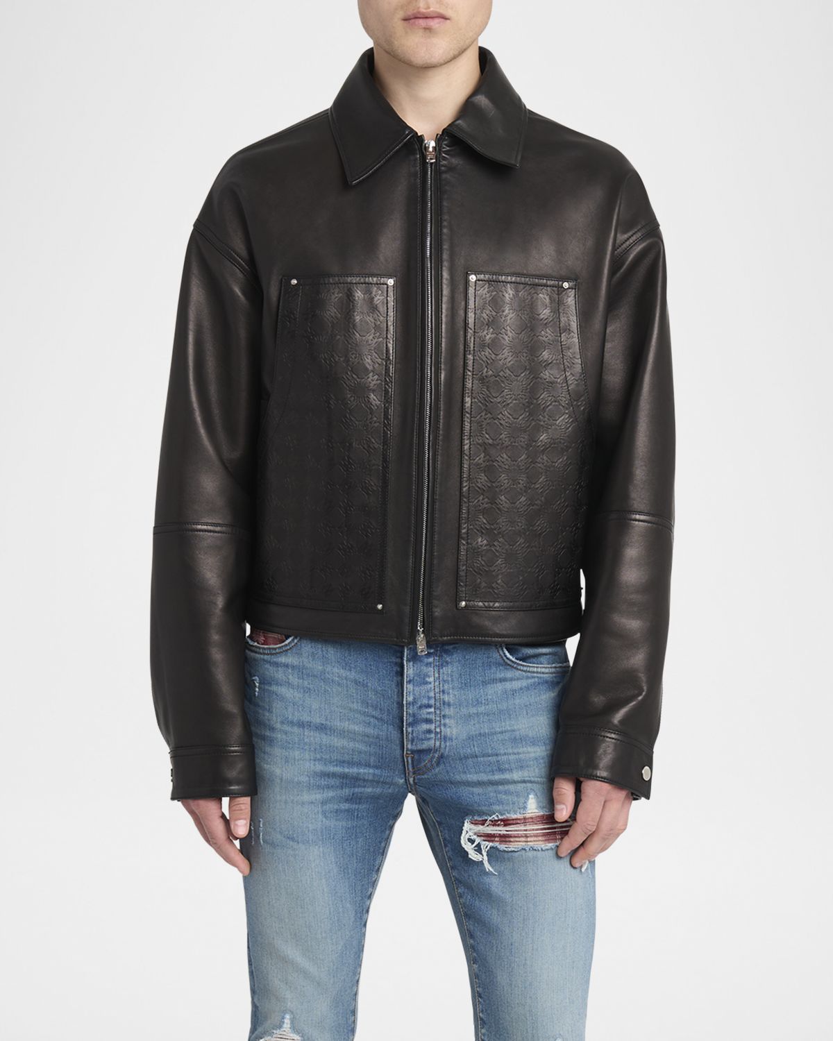 Amiri Men 's MA Quad Leather Work Jacket