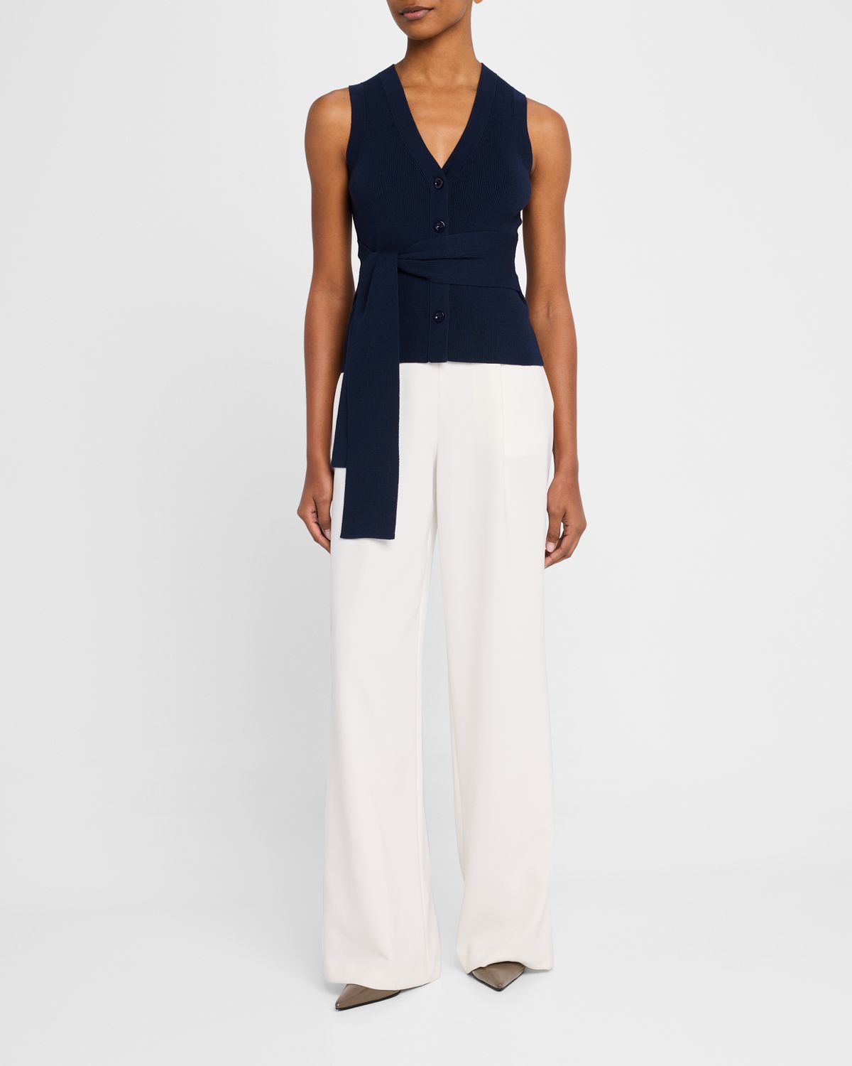 Toccin Collins Sleeveless Knit Tie-Front Vest