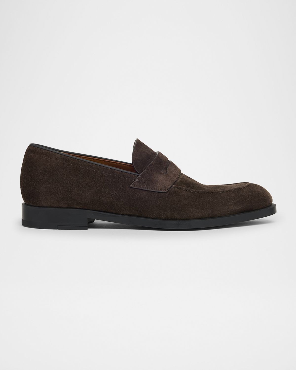 ZEGNA Men 's Suede Rubber-Sole Penny Loafers