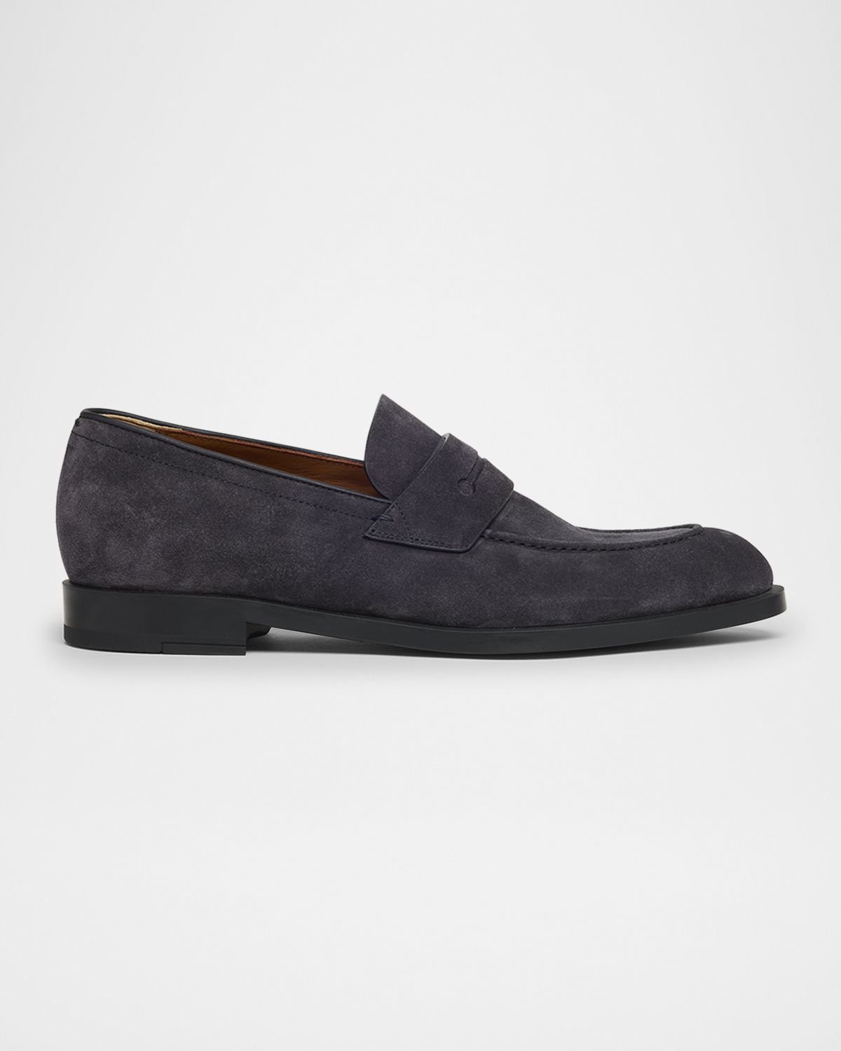 ZEGNA Men 's Suede Rubber-Sole Penny Loafers