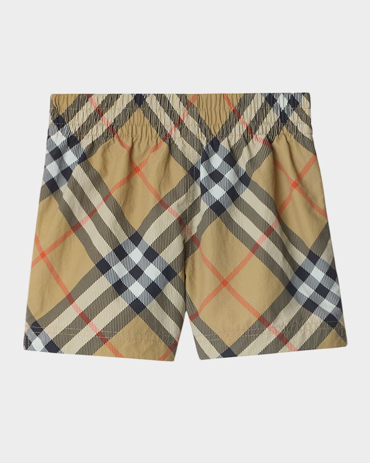 Burberry Boy 's Atticus Long Check Swim Trunks, Size 6M-2
