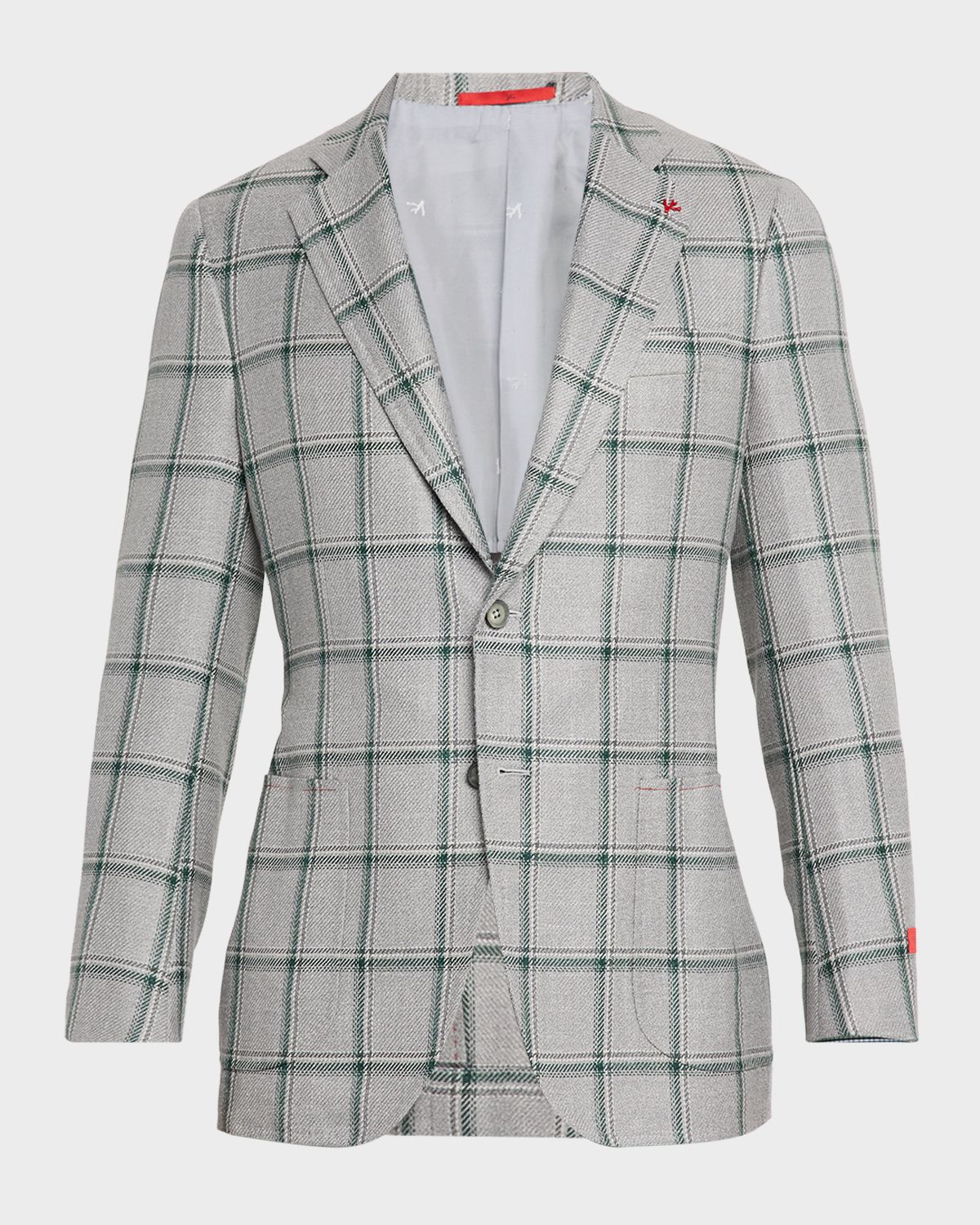 Isaia Men 's Windowpane Sport Coat