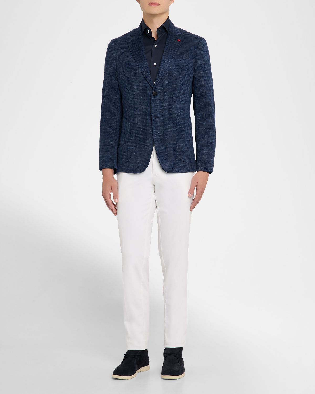 Isaia Men 's Houndstooth Wool-Blend Jersey Blazer