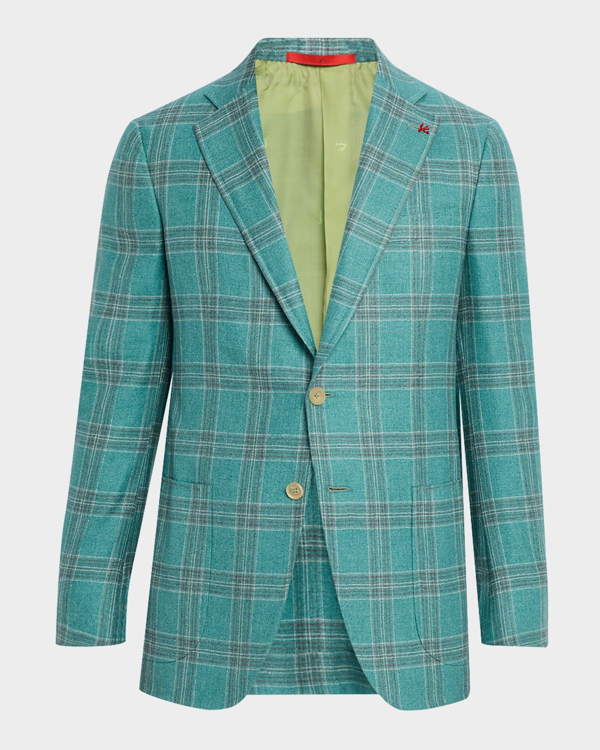 Isaia Men 's Silk-Cashmere Plaid Sport Coat