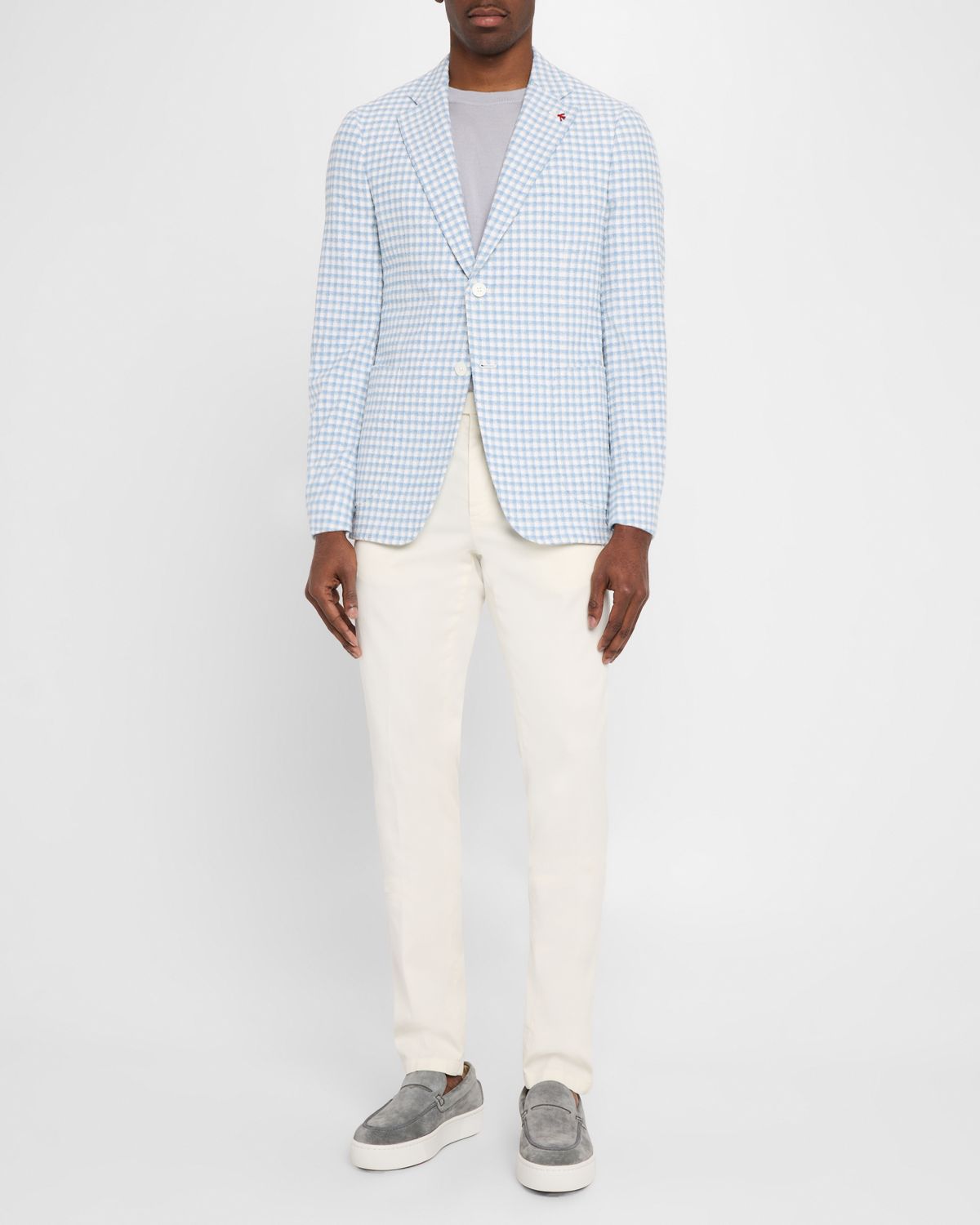 Isaia Men 's Check Boucle Sport Coat