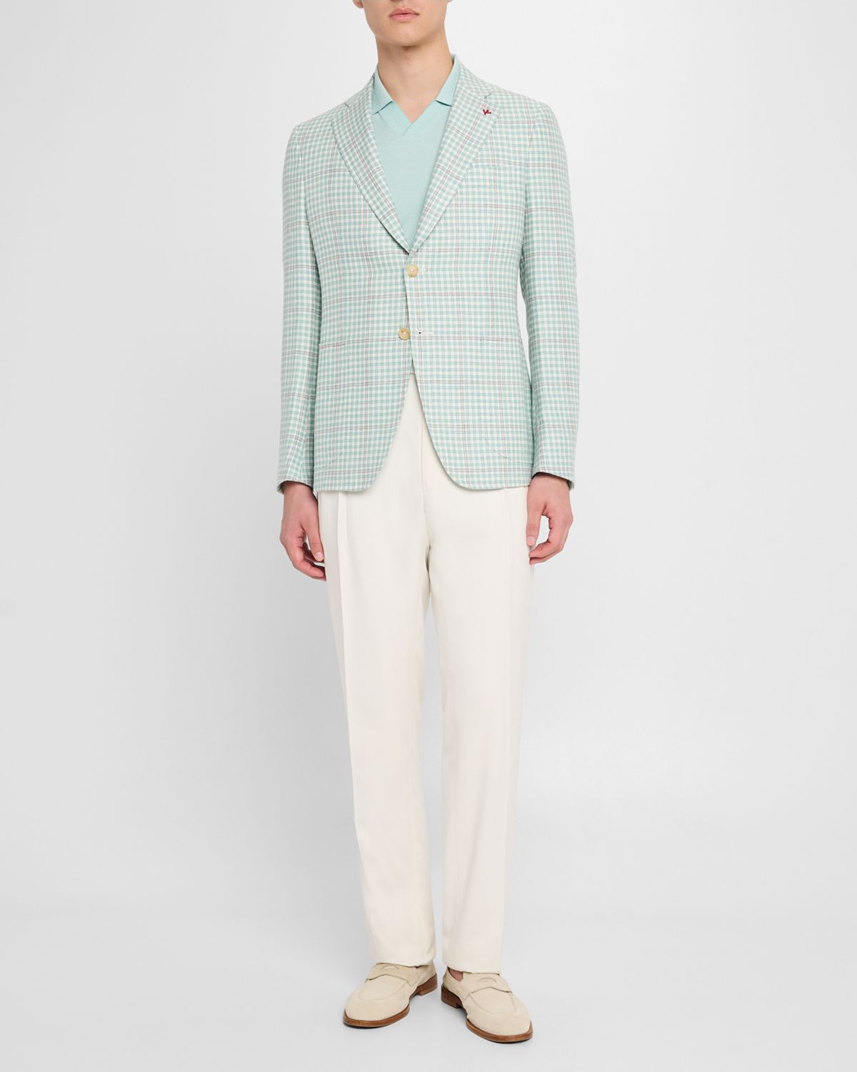 Isaia Men 's Graph Check Sport Coat