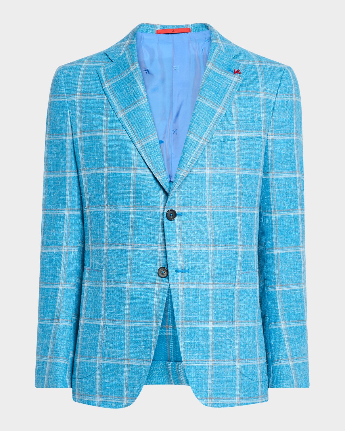 Isaia Men 's Windowpane Sport Coat