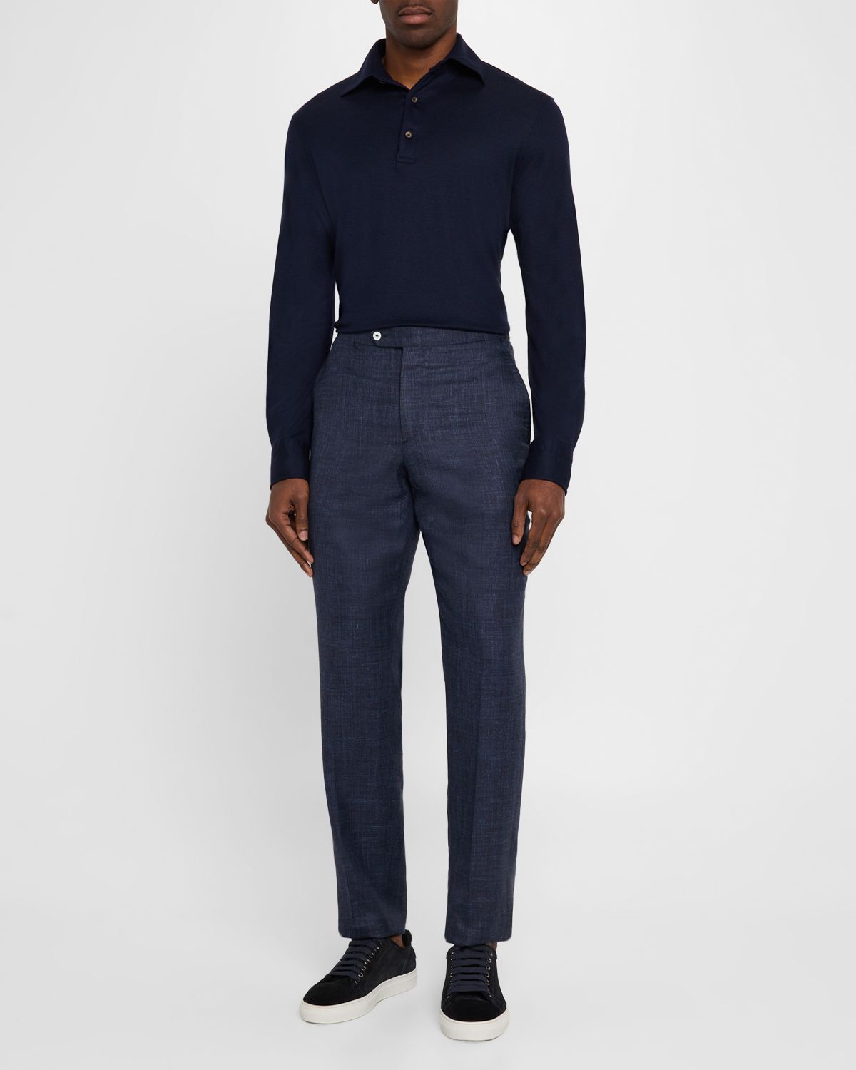 Isaia Men 's Luxe Twill Pants with Side Tabs