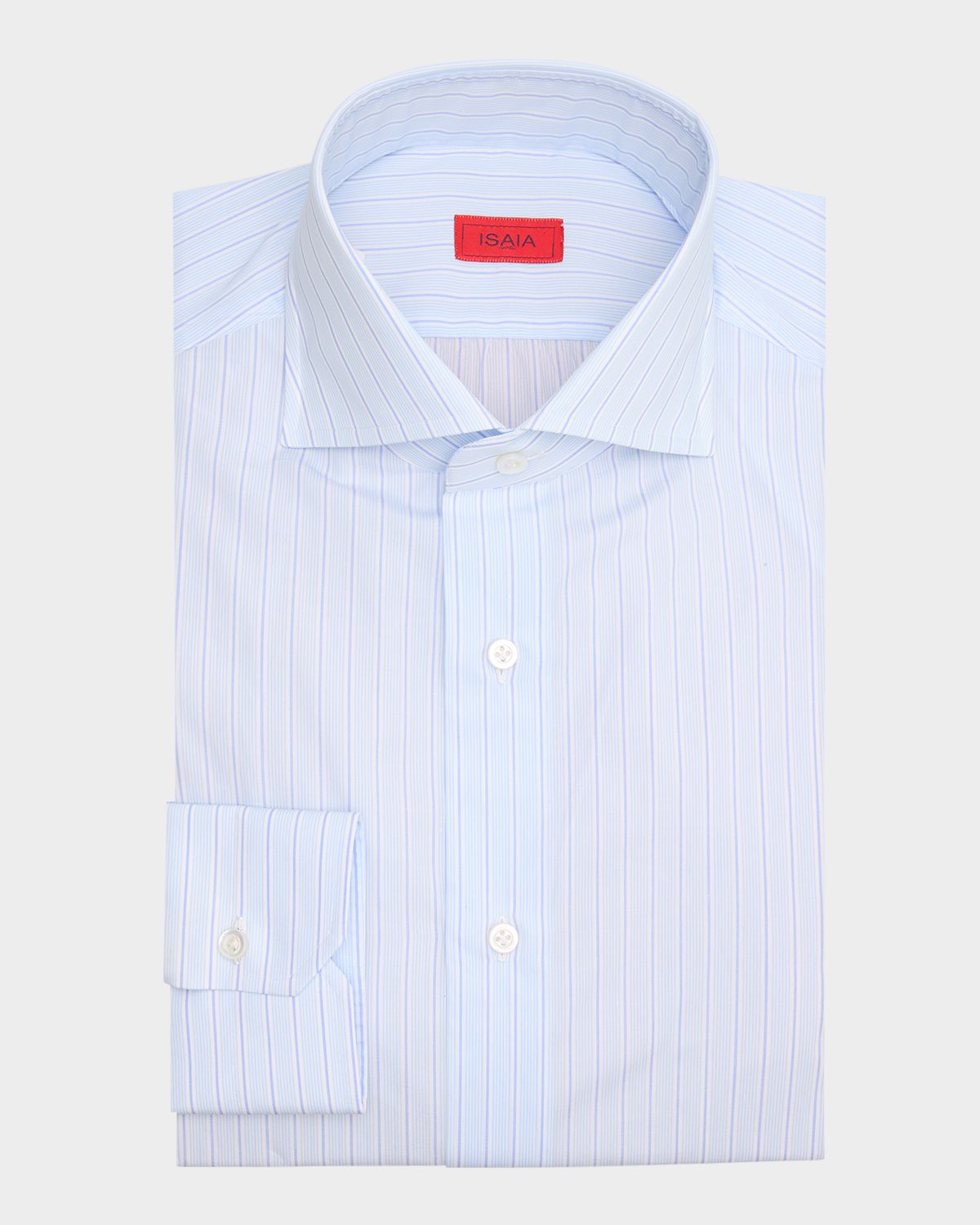 Isaia Men 's Cotton Multi-Stripe Dress Shirt