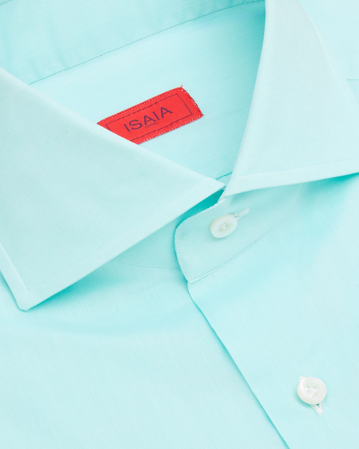 Isaia Men 's Solid Cotton Dress Shirt