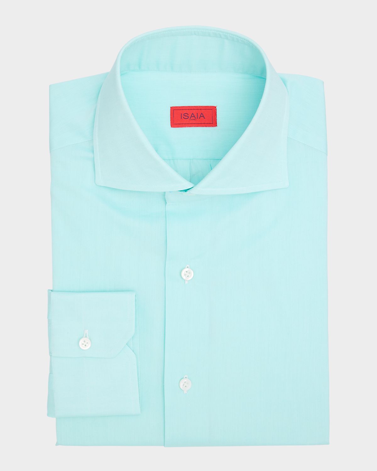 Isaia Men 's Solid Cotton Dress Shirt