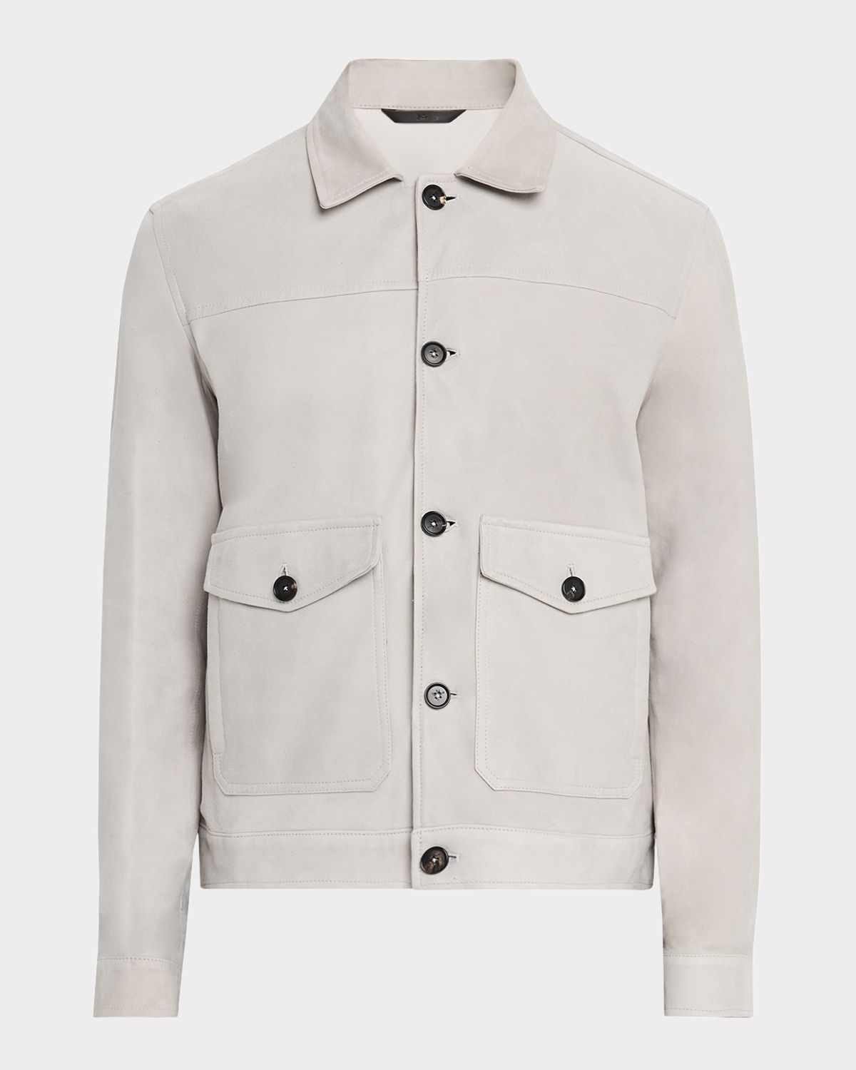 Isaia Men 's Suede Button-Front Blouson