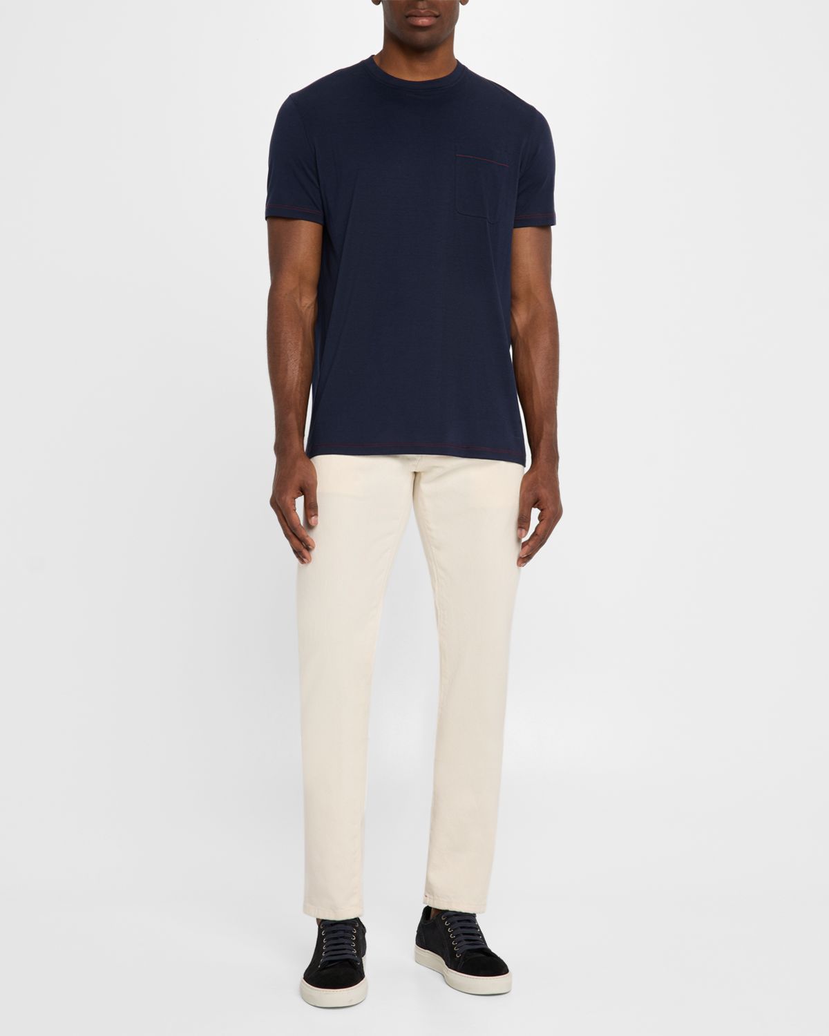 Isaia Men 's Ecru Denim Five-Pocket Pants