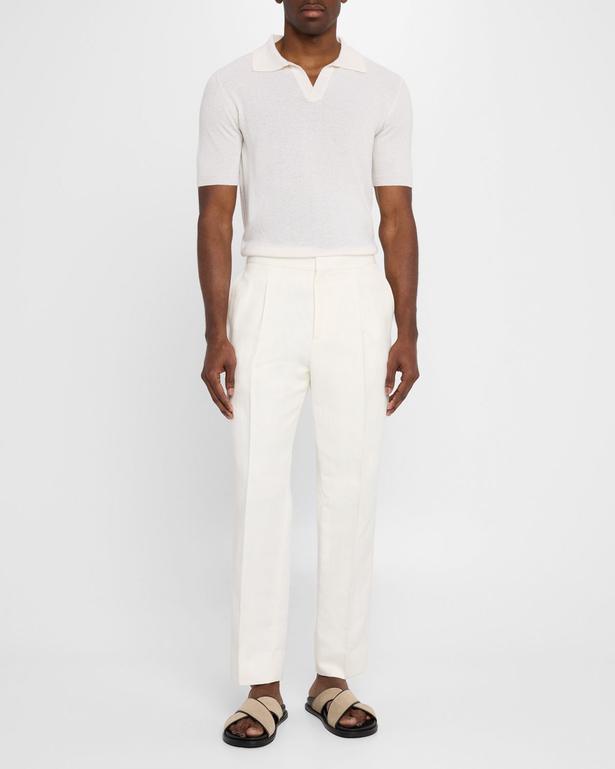 Isaia Men 's Cashmere and Silk Johnny-Collar Polo Sweater