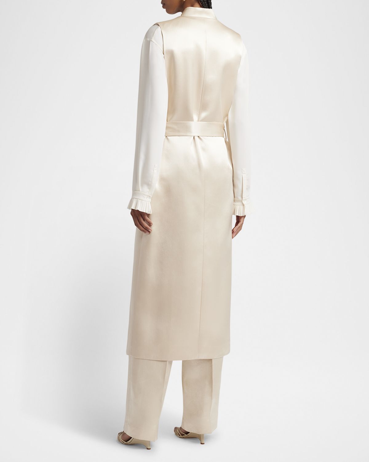 Philosophy di Lorenzo Serafini Satin Belted Long Waistcoat