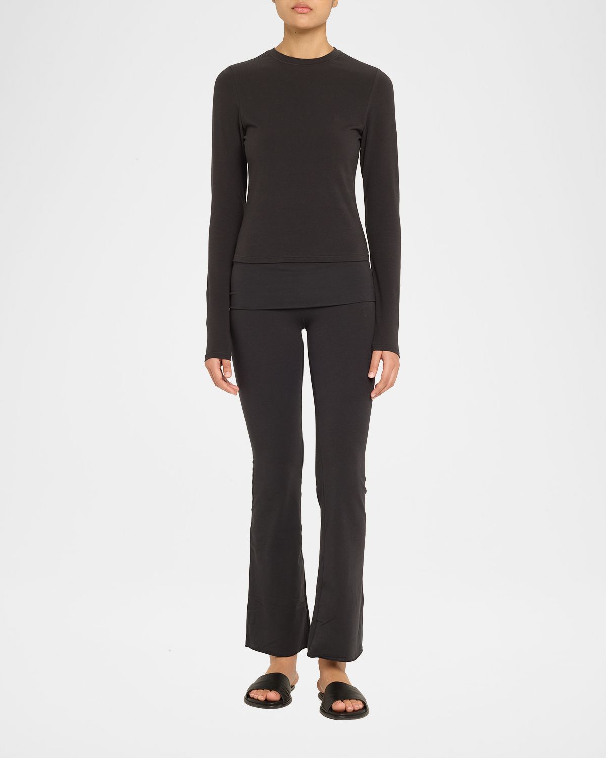 SKIMS Cotton Jersey Foldover Flare-Leg Pants