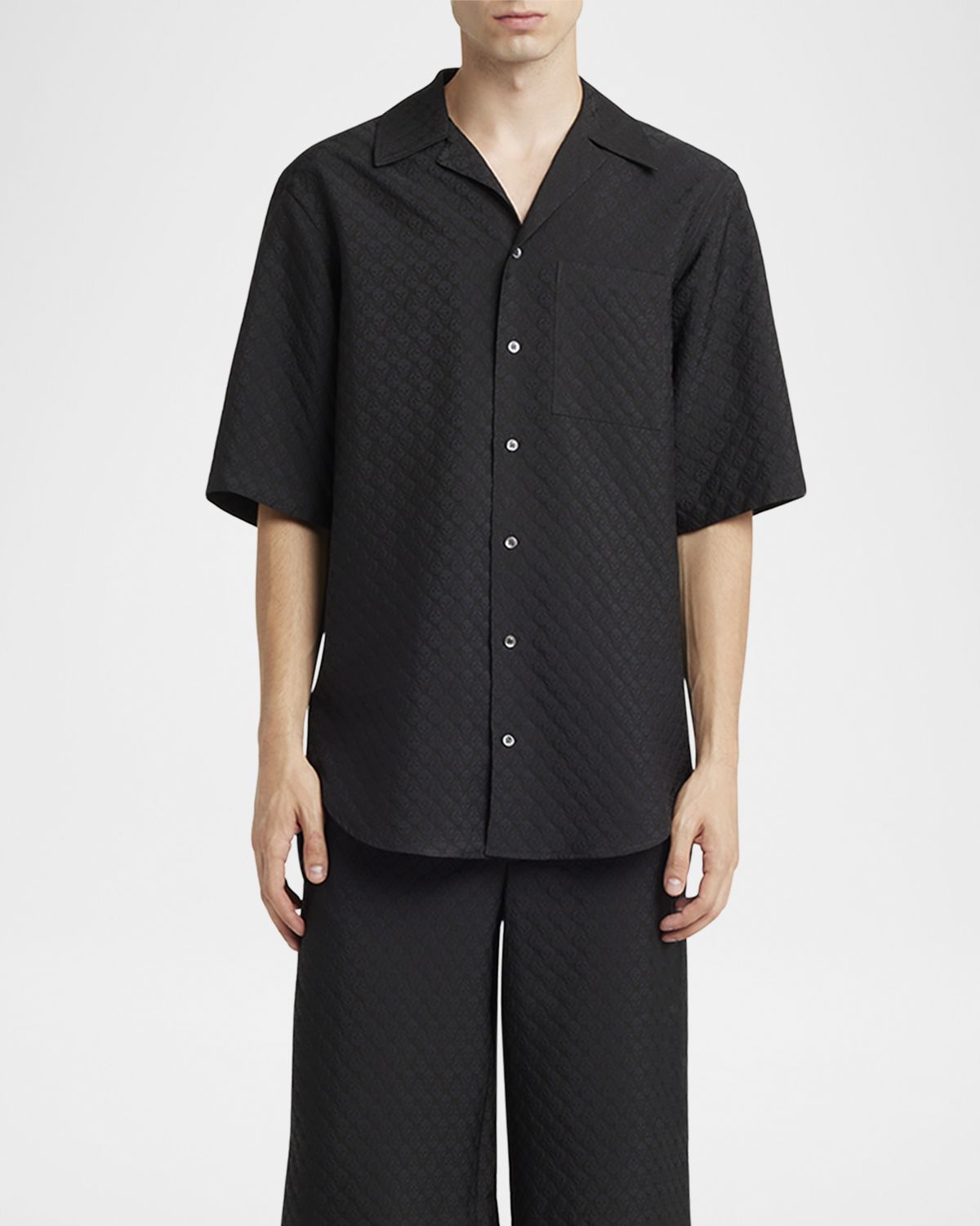 McQueen Men 's Skull Jacquard Pajama Shirt