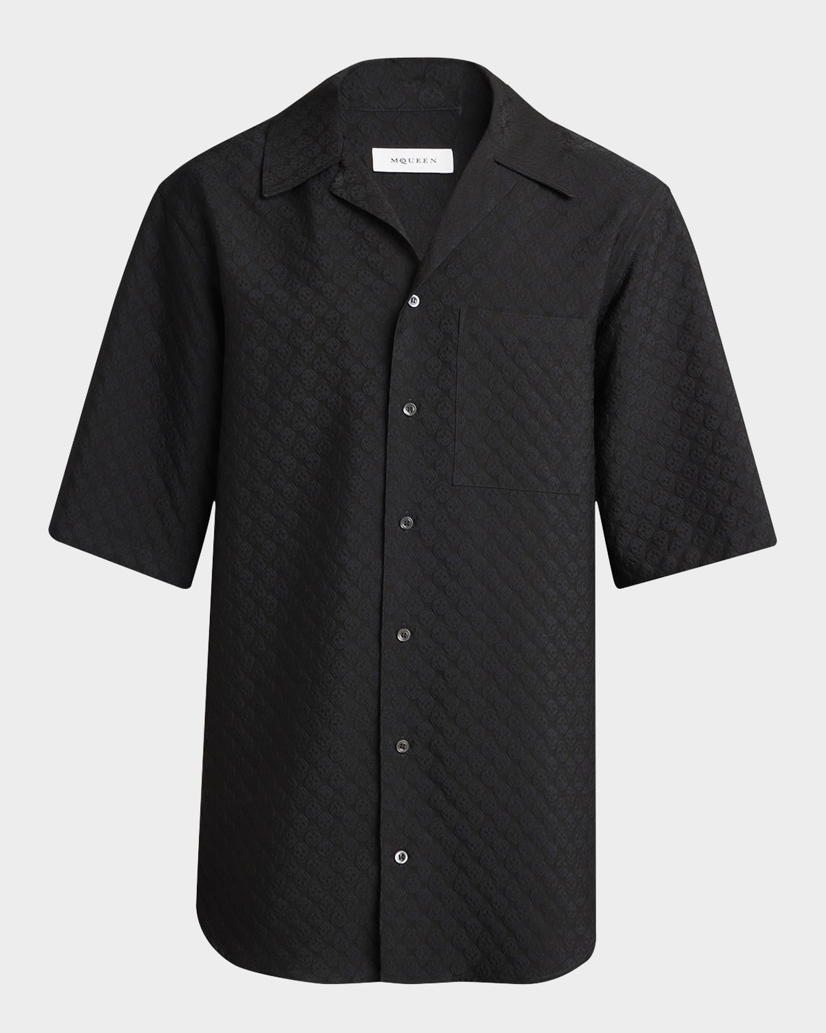 McQueen Men 's Skull Jacquard Pajama Shirt