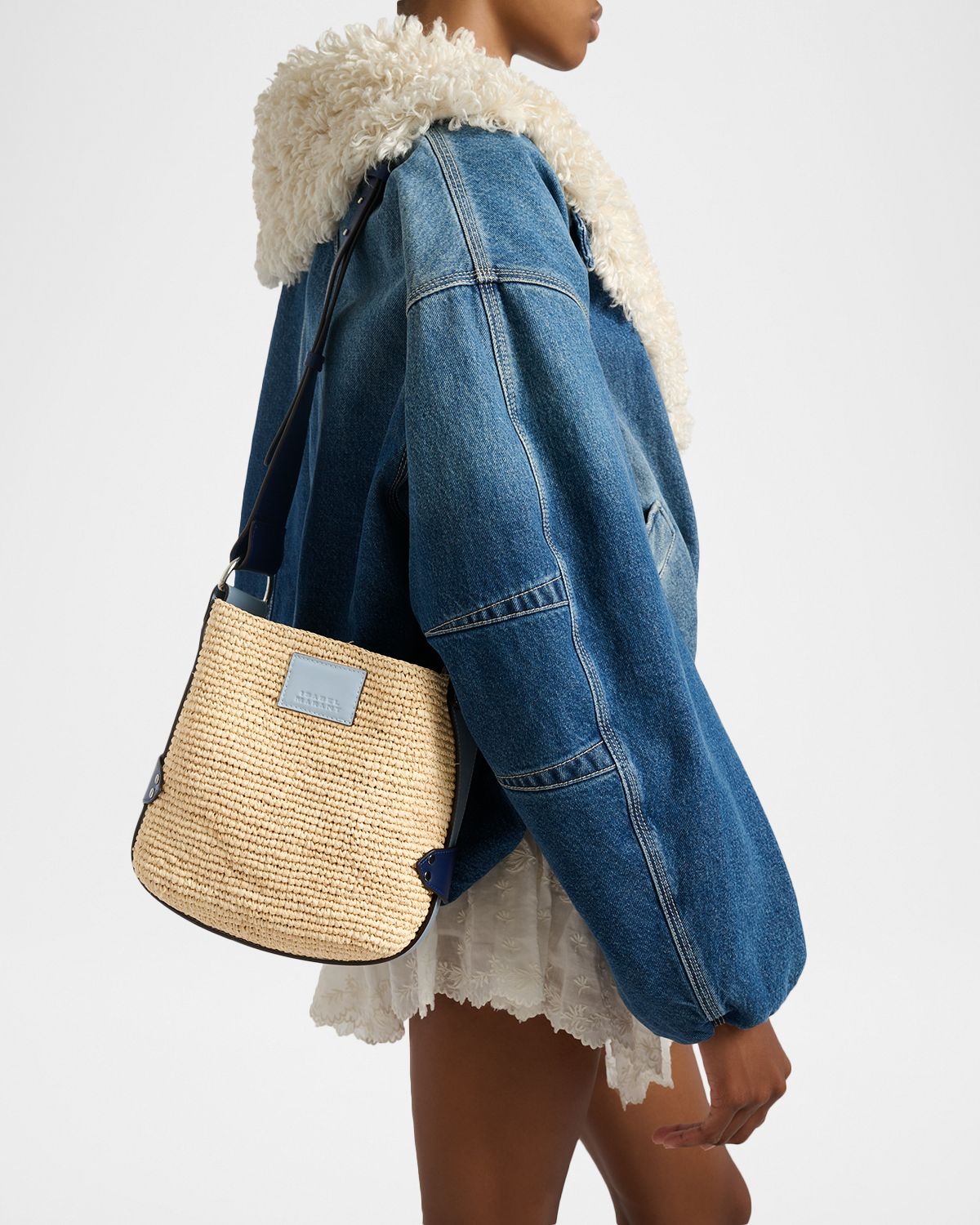 Isabel Marant Bayia Mini Raffia Crossbody Bag