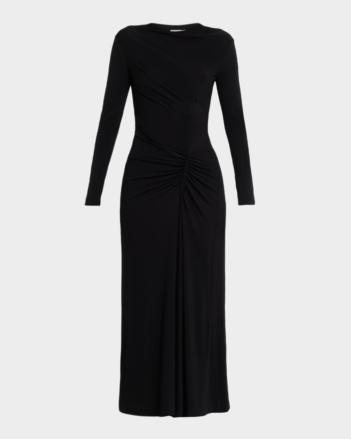 SIMKHAI Ferrera Ruched Long-Sleeve Midi Dress | Thumbnail 6 SIMKHAI Ferrera Ruched Long-Sleeve Midi Dress | Thumbnail 6