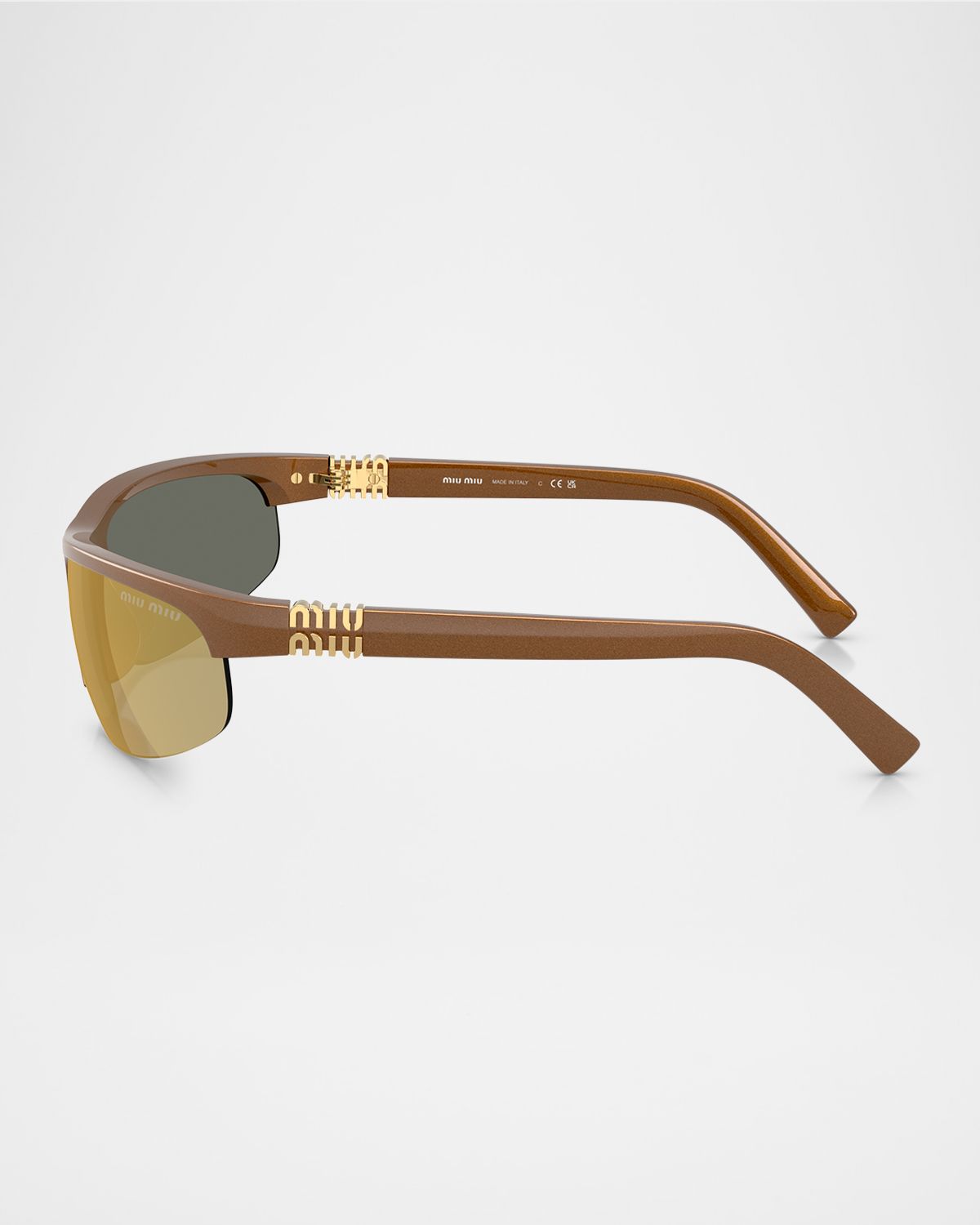 Miu Miu A02S Semi-Rimless Oval Plastic Sunglasses