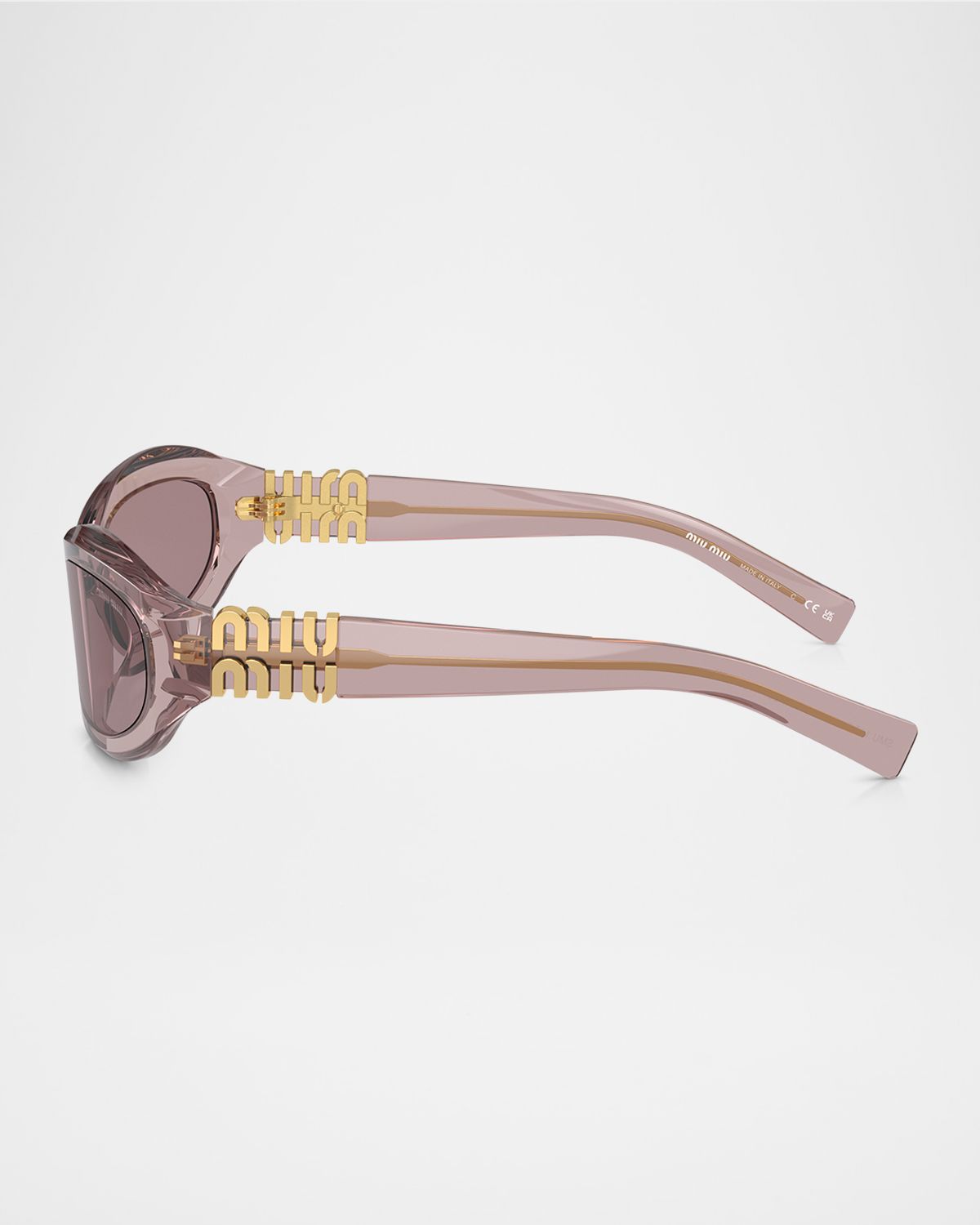 Miu Miu 14ZSF Logo Oval Acetate Sunglasses