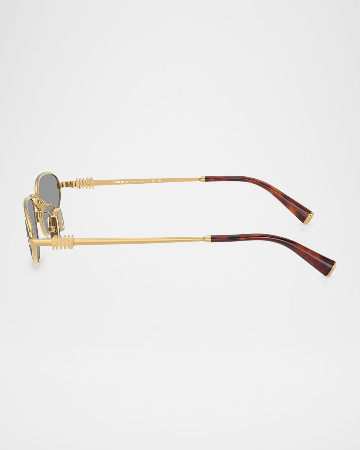 Miu Miu Logo Metal Oval Sunglasses