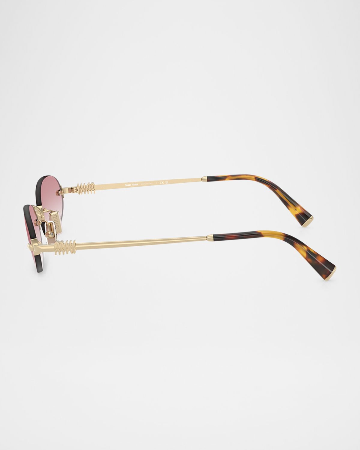 Miu Miu Logo Metal Oval Sunglasses