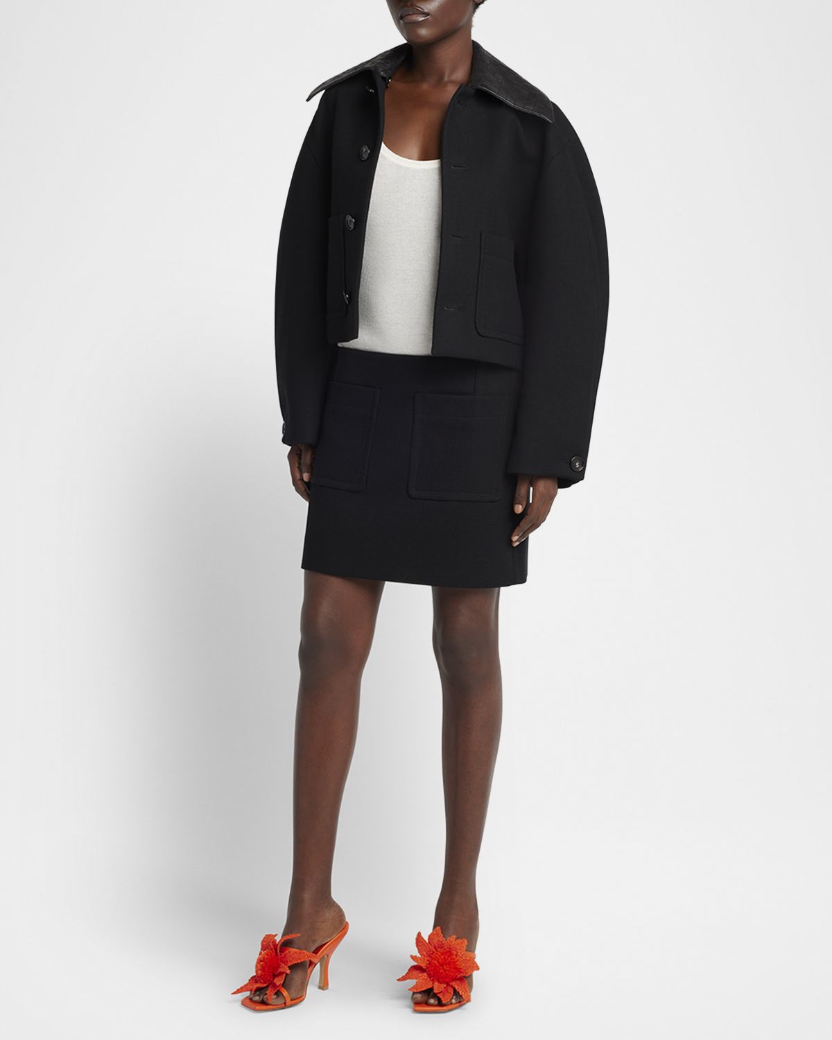 Bottega Veneta Front-Pockets Mini Pencil Skirt