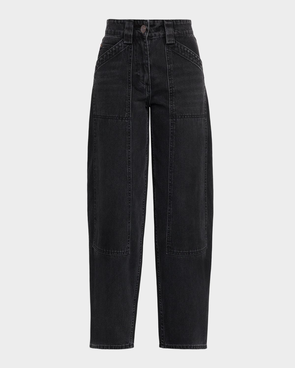 Co High-Rise Denim Crop Balloon Pants