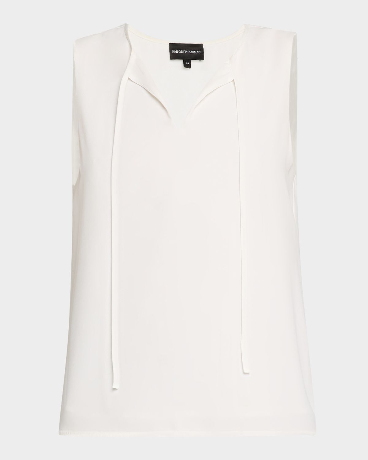 Emporio Armani Sleeveless Front-Tie Blouse