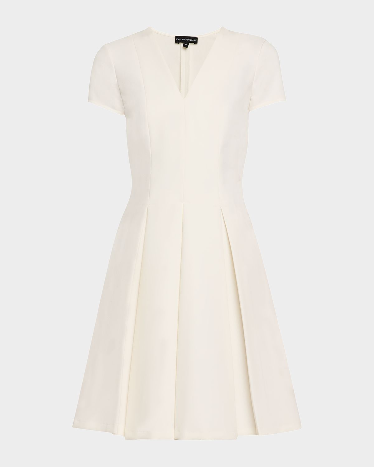 Emporio Armani Emma Pleated V-Neck Mini Dress | Thumbnail 5 Emporio Armani Emma Pleated V-Neck Mini Dress | Thumbnail 5