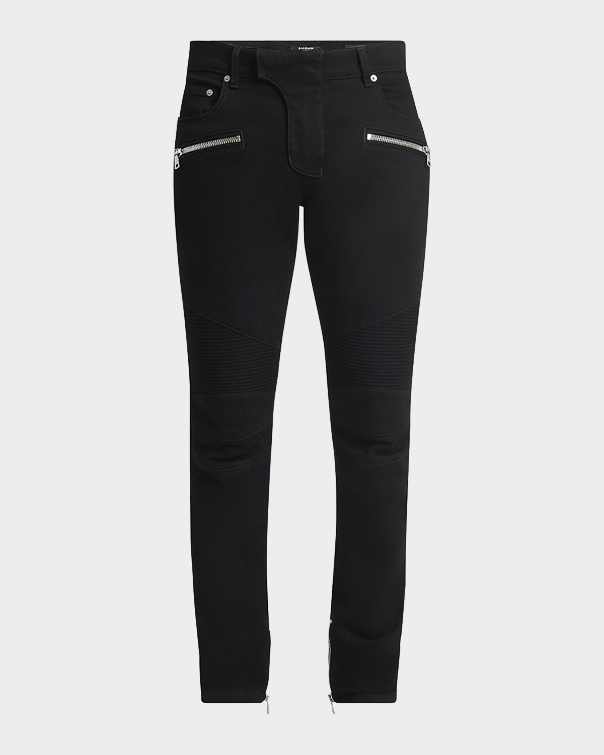 Balmain Men 's Denim Biker Pants