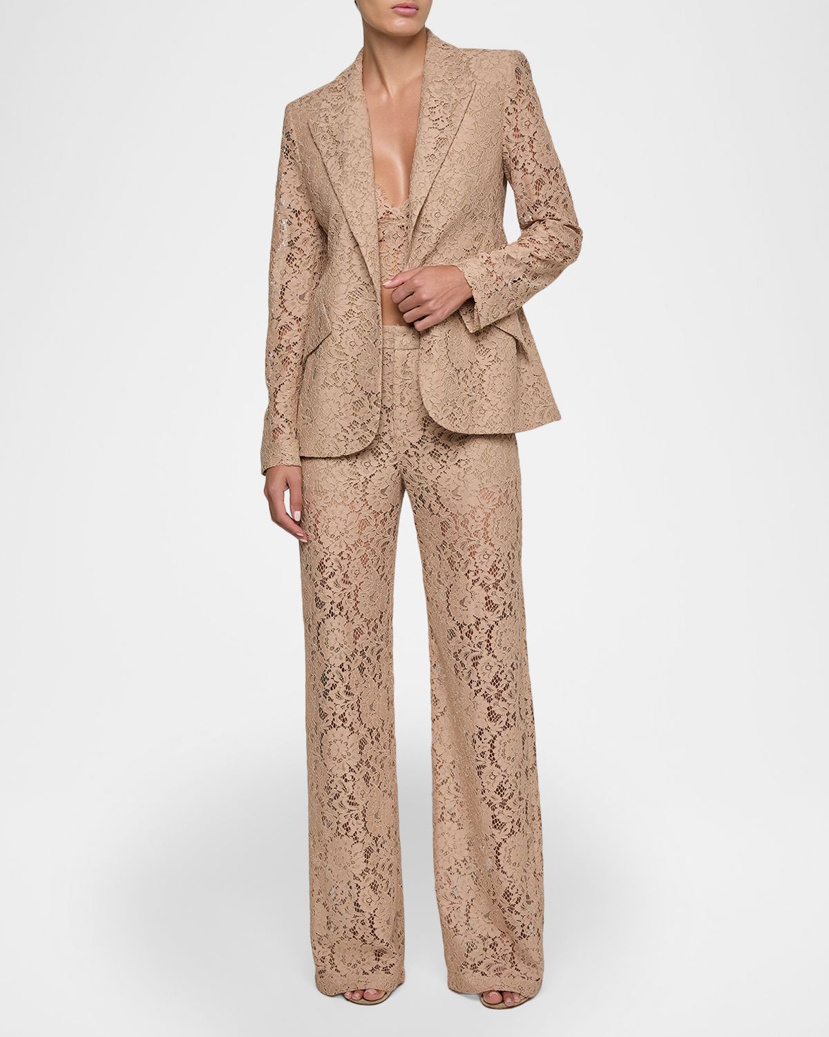 L 'Agence Chamberlain Floral Lace Blazer