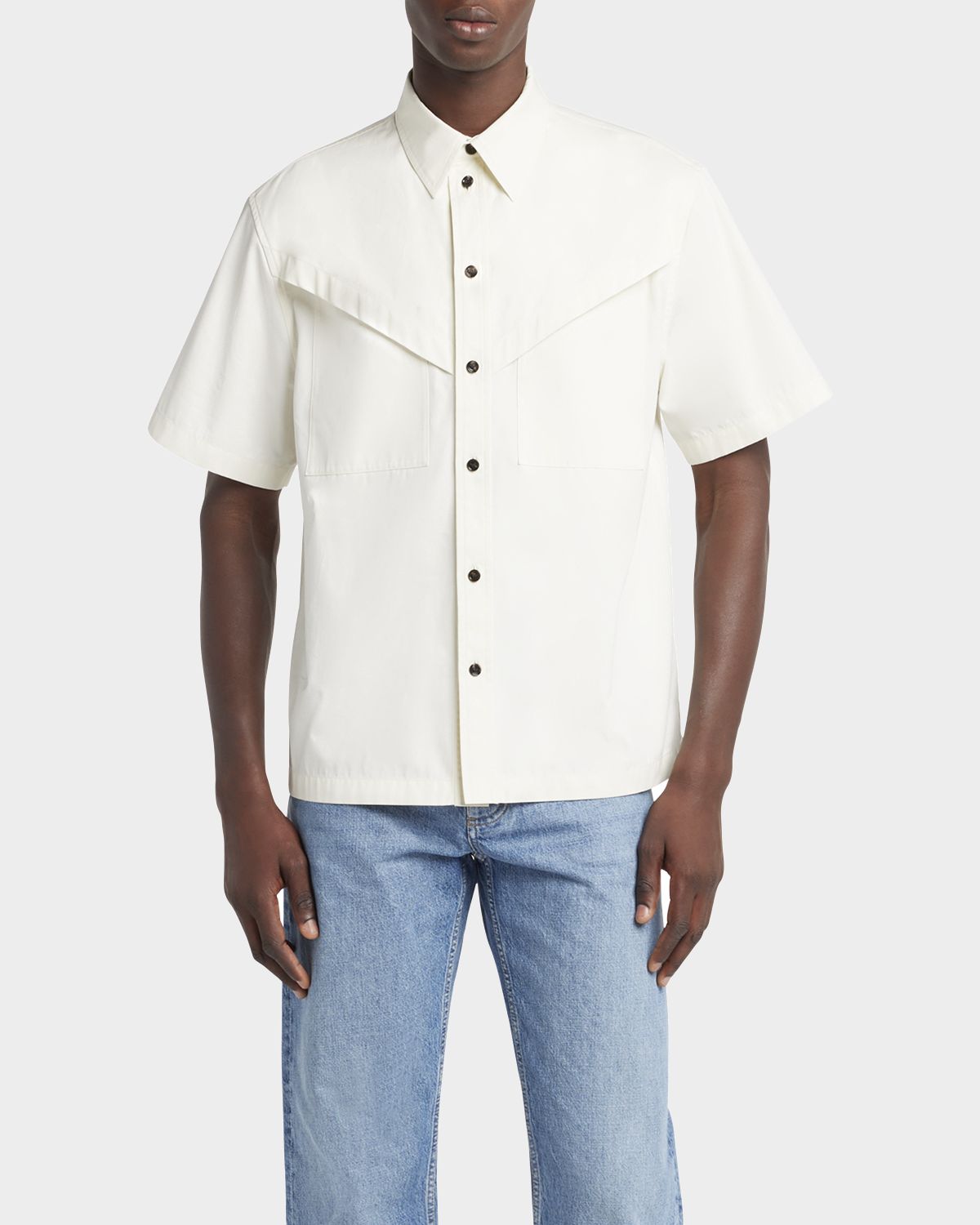Bottega Veneta Men 's Yoked Twill Sport Shirt