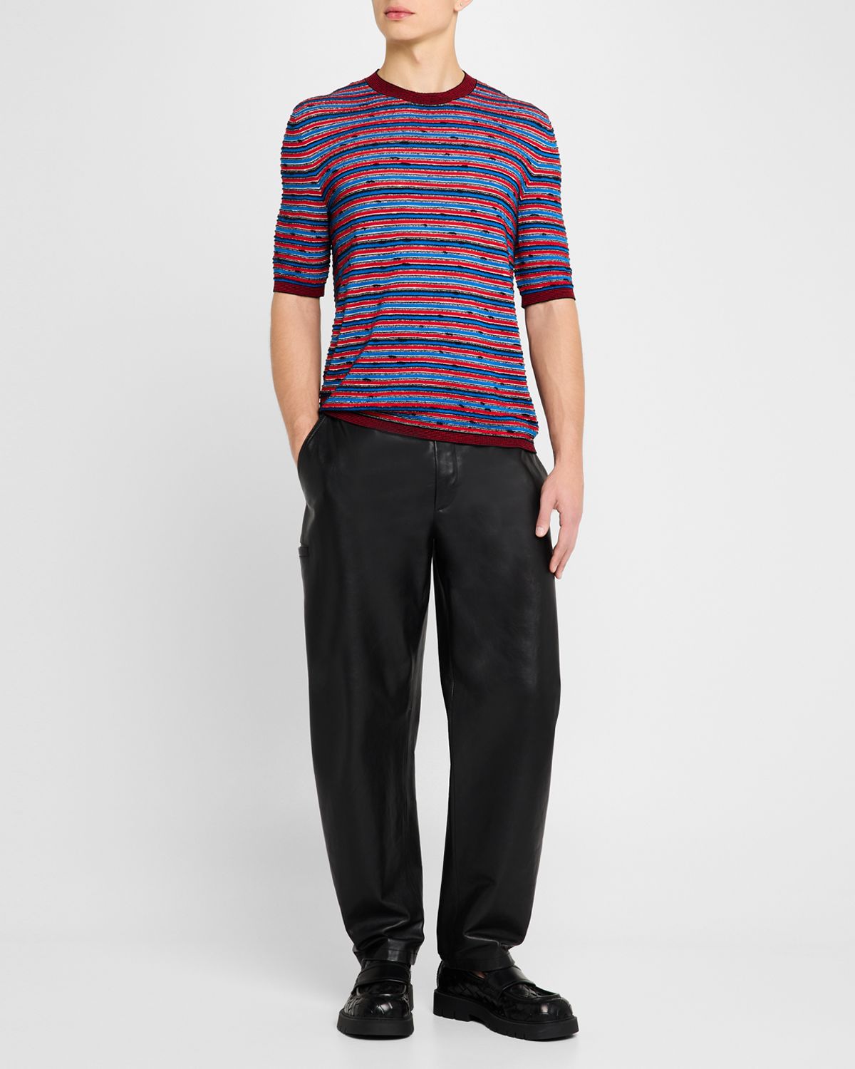 Bottega Veneta Men 's Irregular Stripe T-Shirt
