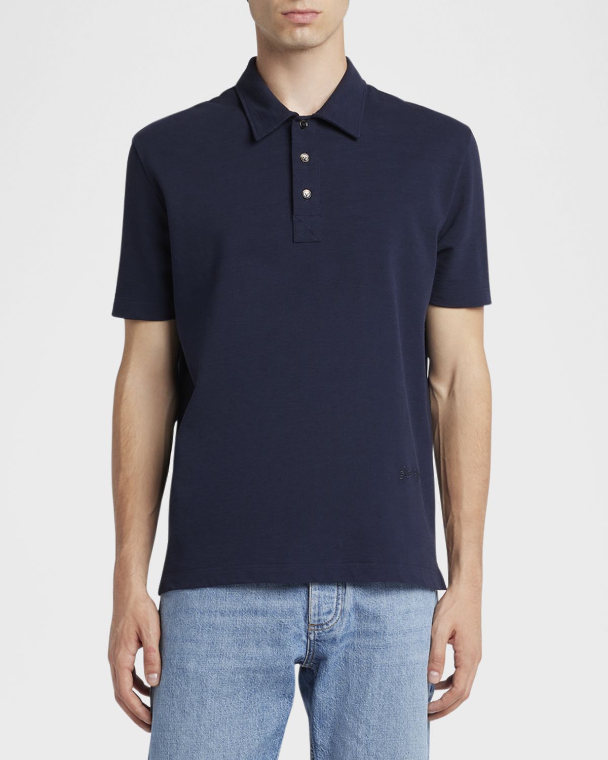 Bottega Veneta Men 's Chine Pique Polo Shirt