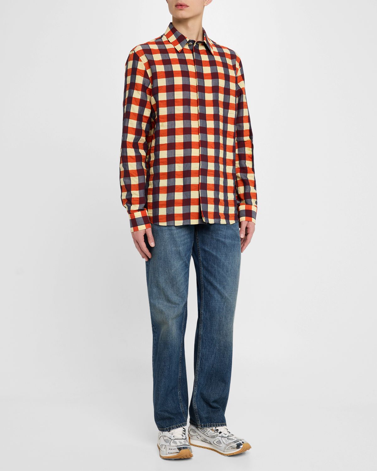 Bottega Veneta Men 's Macro-Gingham Sport Shirt