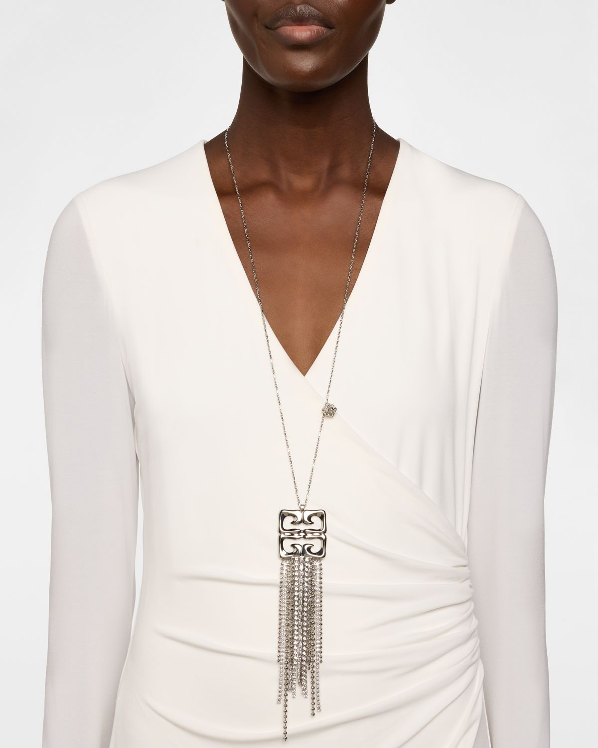 Givenchy 4G Liquid Fringe Crystal Necklace