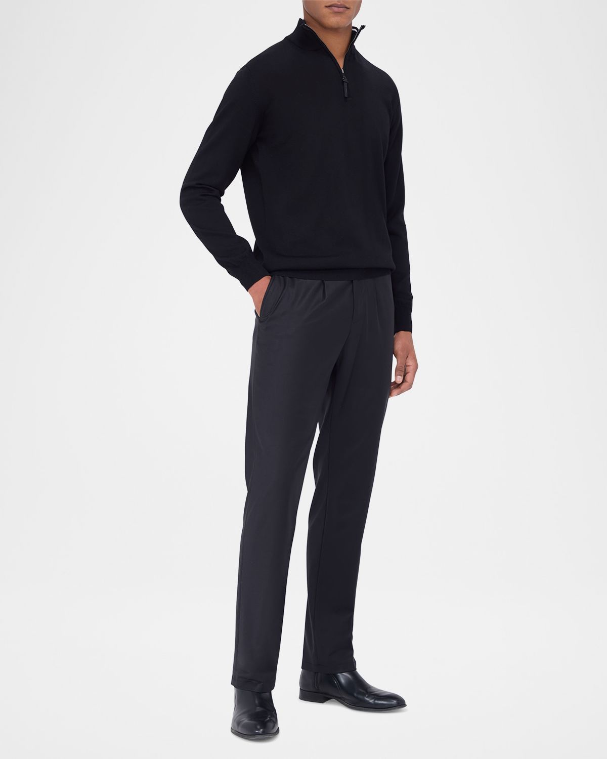 Bugatchi Men 's Wool Quarter-Zip Sweater