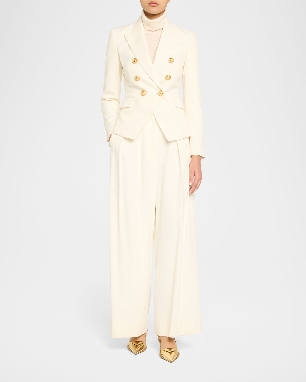 Balmain Classic Double-Breasted Fitted Wool Jacket