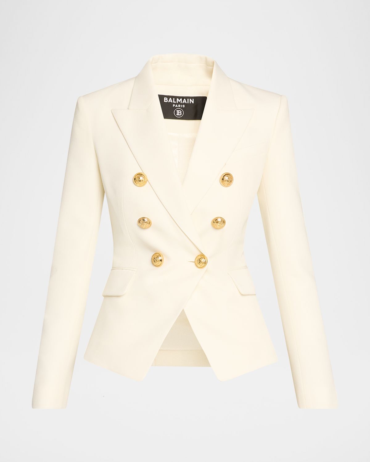 Balmain Classic Double-Breasted Fitted Wool Jacket