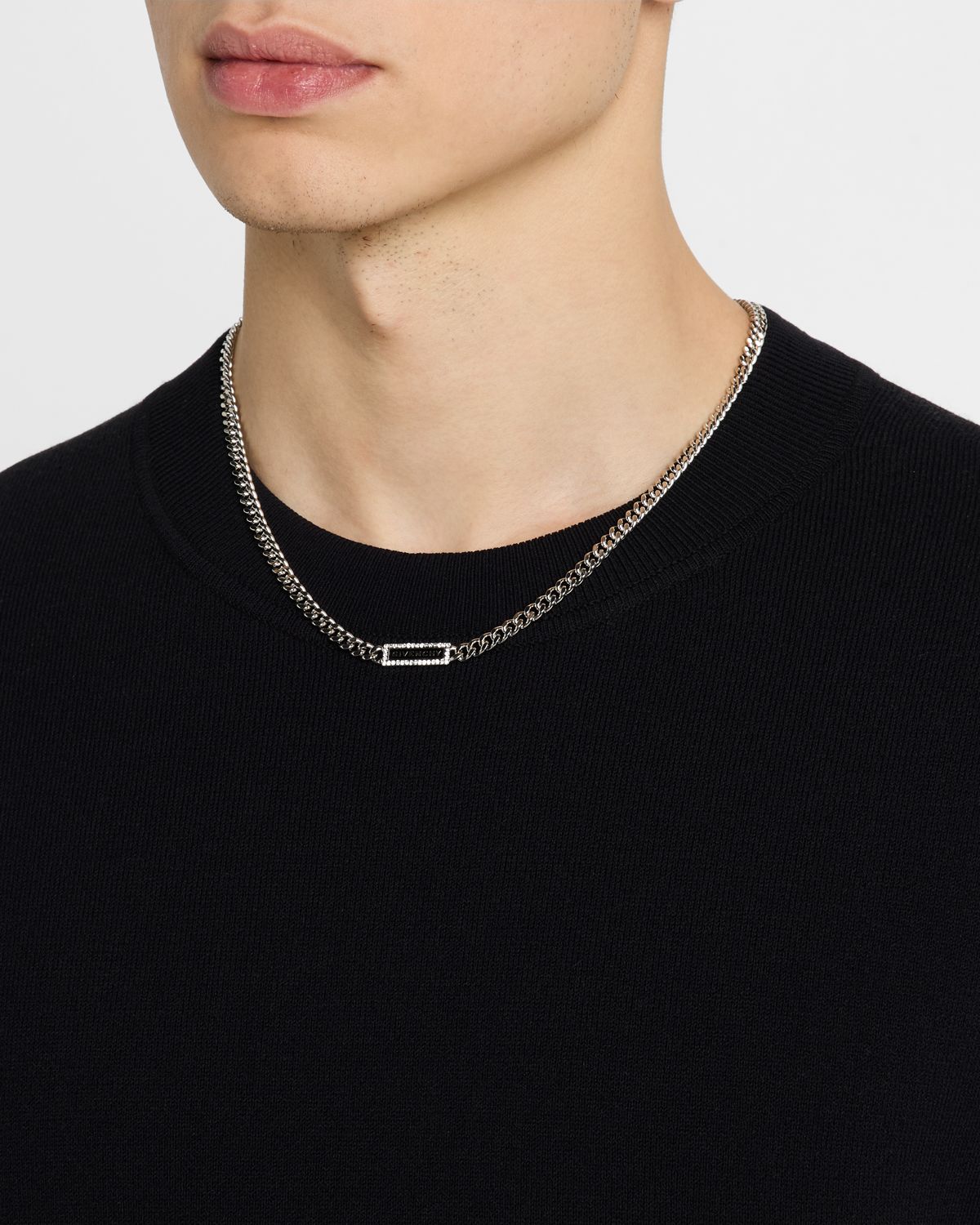 Givenchy Men 's ID Logo and Crystals Necklace