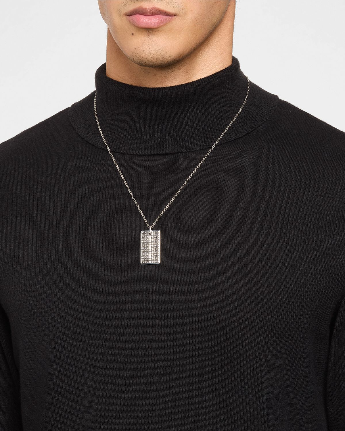 Givenchy Men 's Silvery 4G Allover Tag Necklace