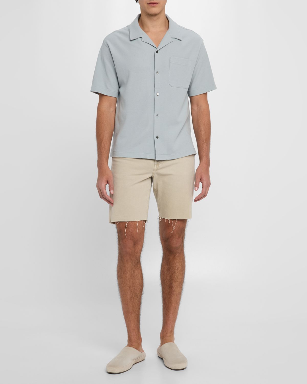 FRAME Men 's Relaxed Jacquard Camp Shirt