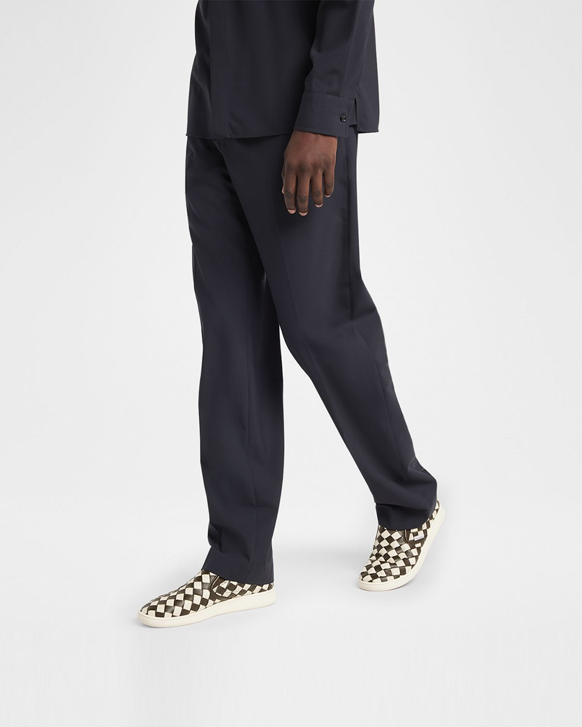 Bottega Veneta Men 's Sawyer Intrecciato Check Calfskin Slip-On Sneakers