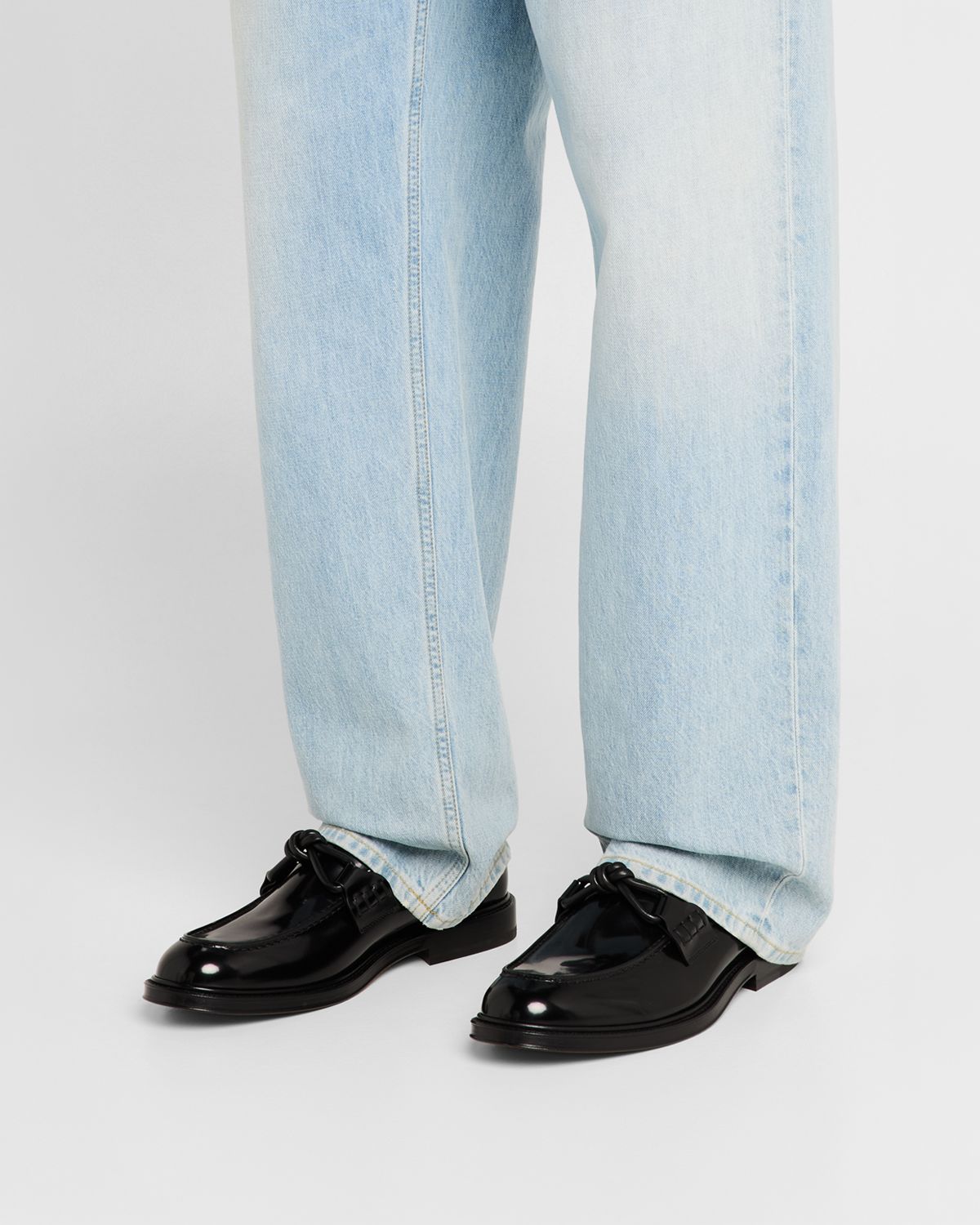 Bottega Veneta Men 's Tie Brushed Calfskin Bit Loafers