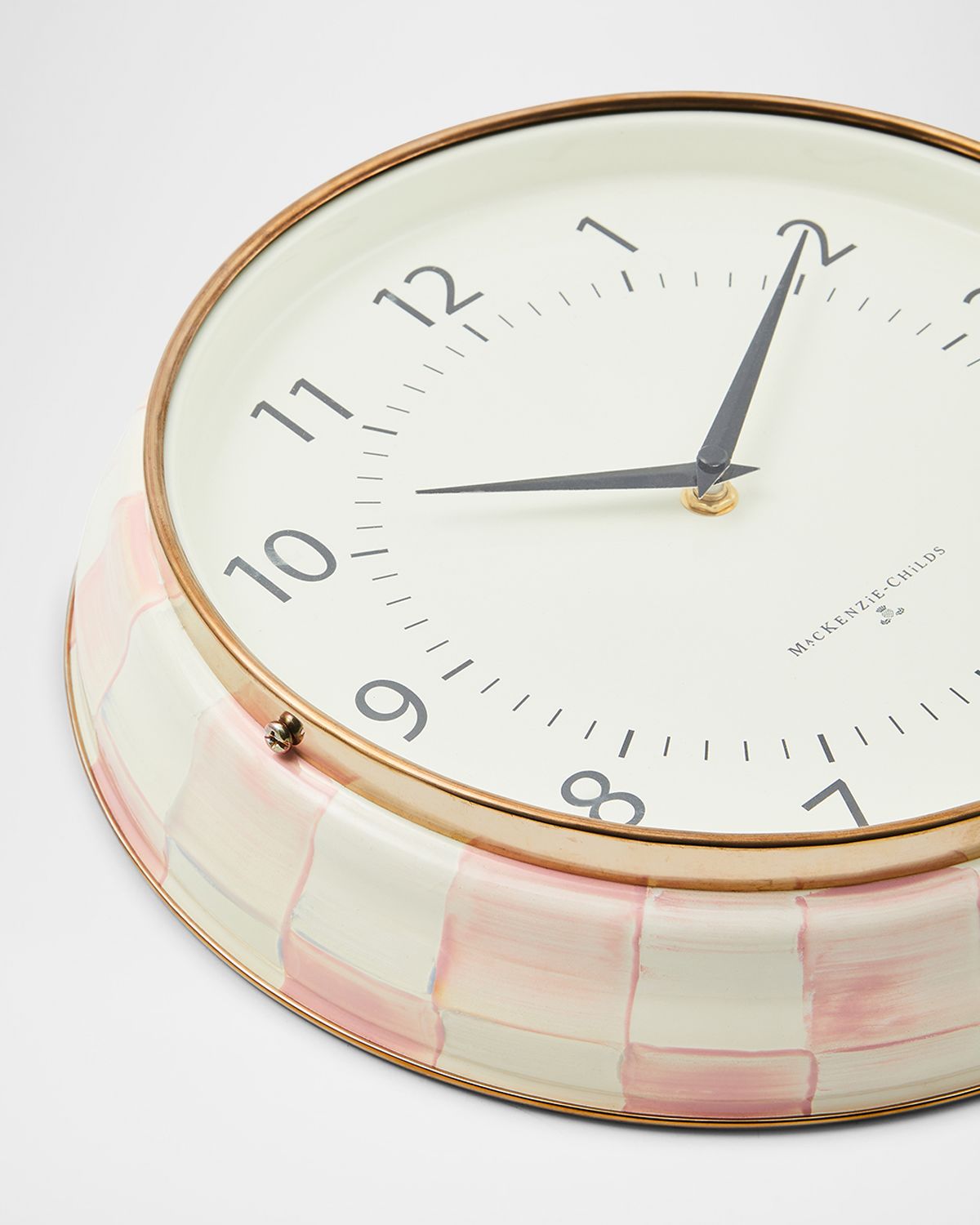 MacKenzie-Childs Rosy Check School Clock