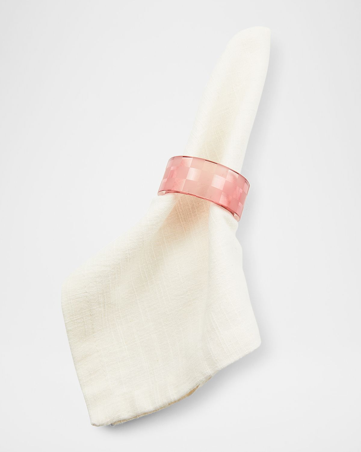 MacKenzie-Childs Pink Check Napkin Rings, Set of 4